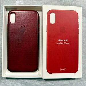 iPhone X/XS Leather Case Product Red